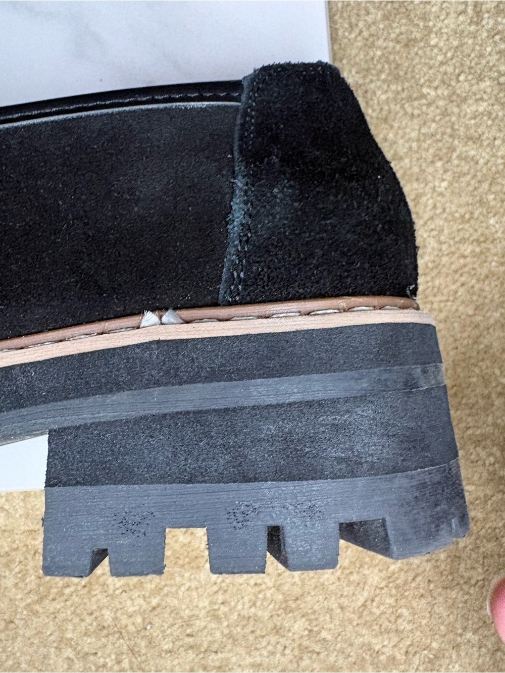 Aqua Diva Lola Black Suede Platform Penny Loafers - Picture 8 of 8